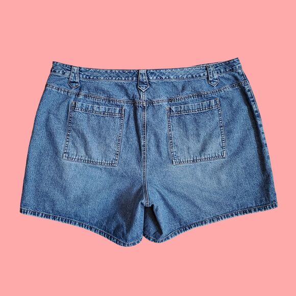 Vintage Y2K Venezia Plus Size Lace-Up Jean Shorts - Picture 2 of 5